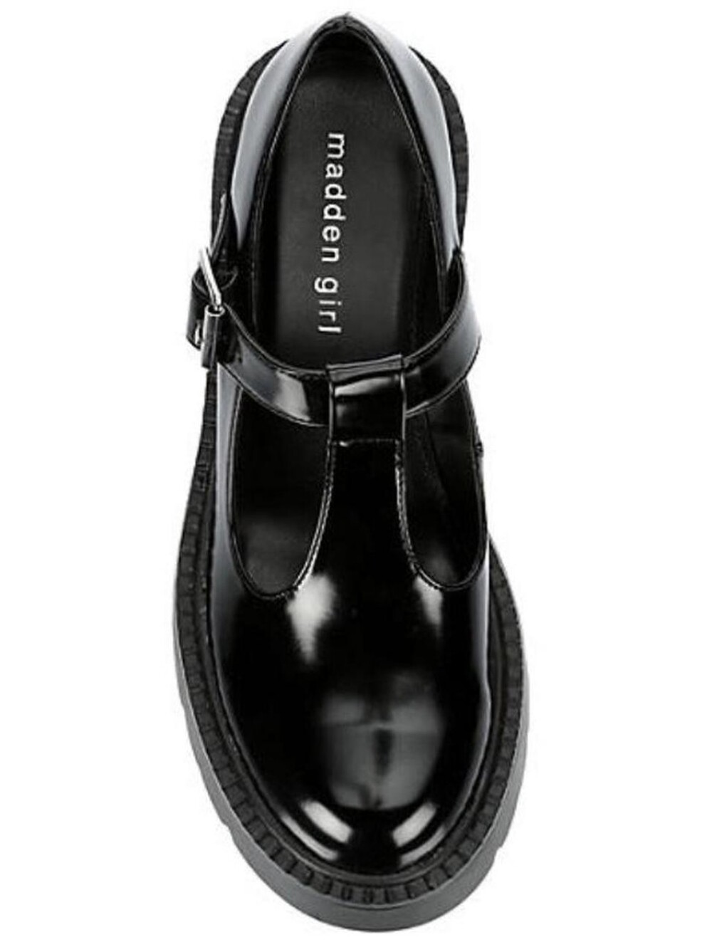 Madden Girl Black Patent Mary Jane Block Heel with Buckle Strap - Picture 12 of 16